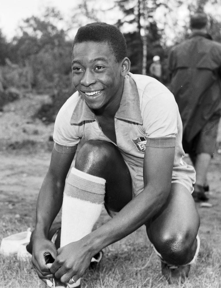 Fussball WM 1958 in Schweden. Pele Bras. im Trainingsquartier HM